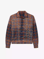 Rhinestone Plaid Long-Sleeve Shirt