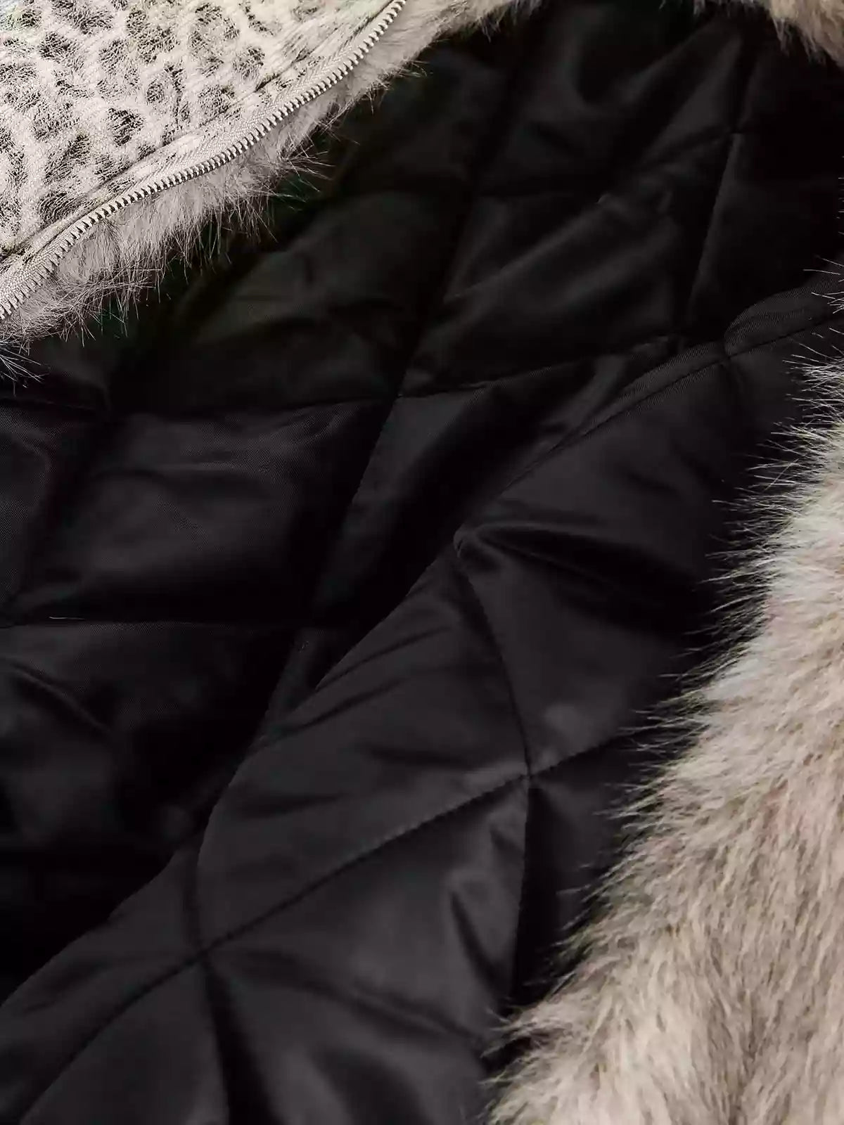Cheetah Print Faux Fur Hooded Jacket