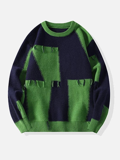 Niceprimes Winter Color-Block Sweater