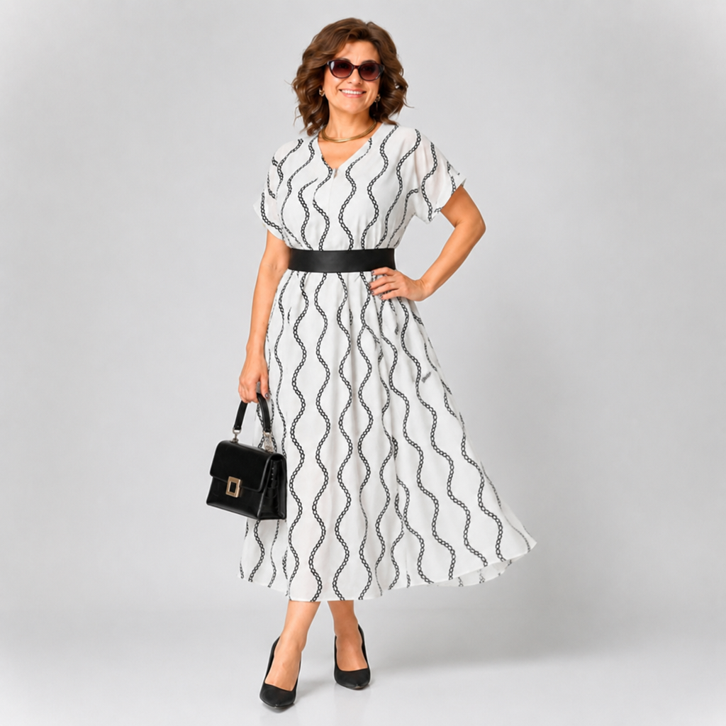 Elegant Women's Floral Midi Dress