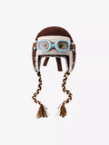 Colorblock Crochet Goggles Trapper Hat