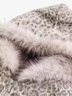 Cheetah Print Faux Fur Hooded Jacket