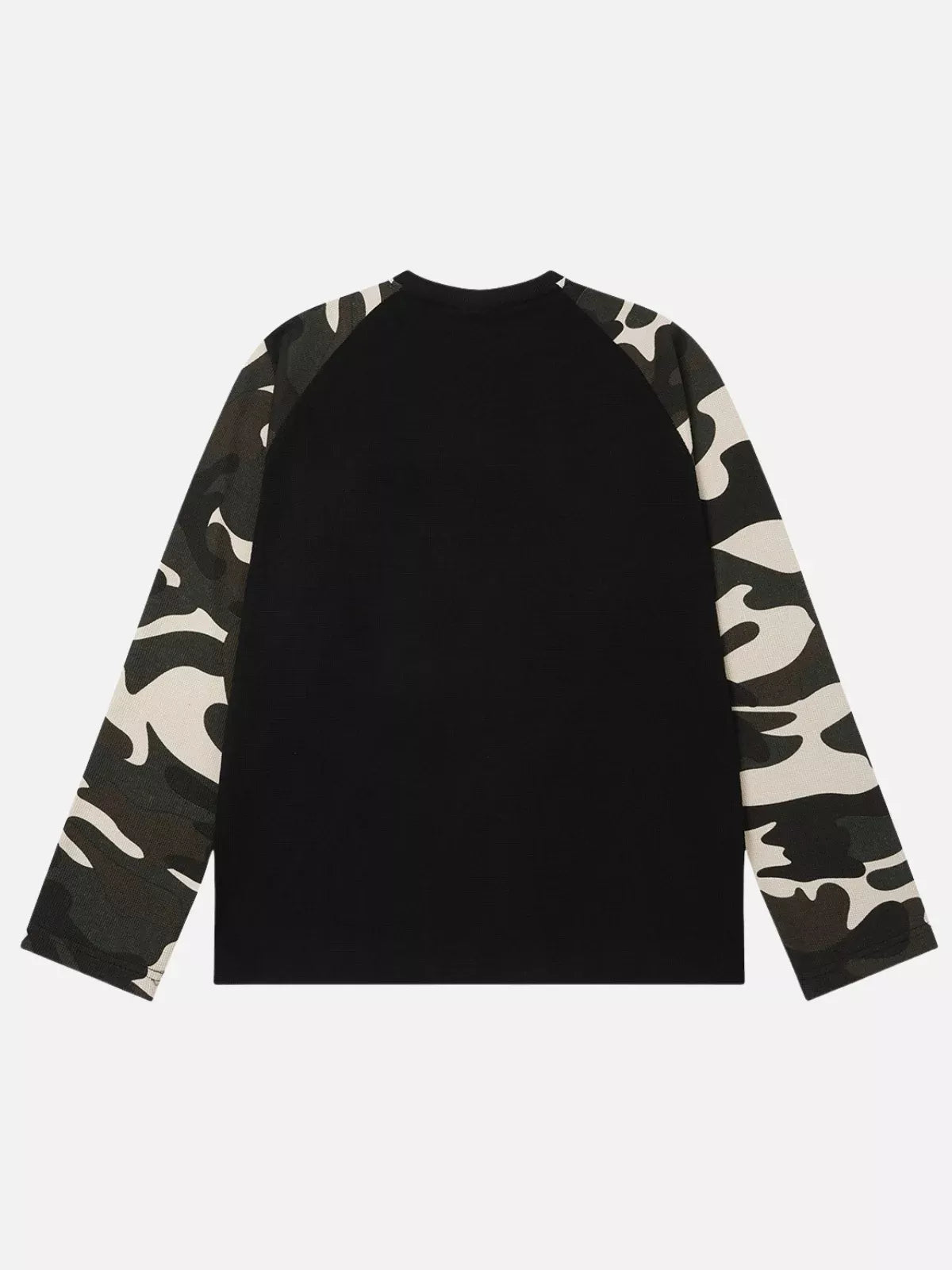 Waffle Knit Camo Graphic Long Sleeve Tee