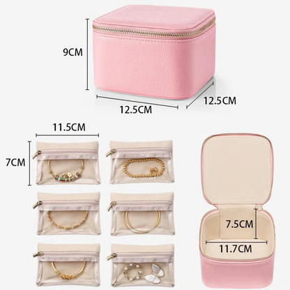 🎁 Portable Jewelry Box for Earrings Necklace Rings