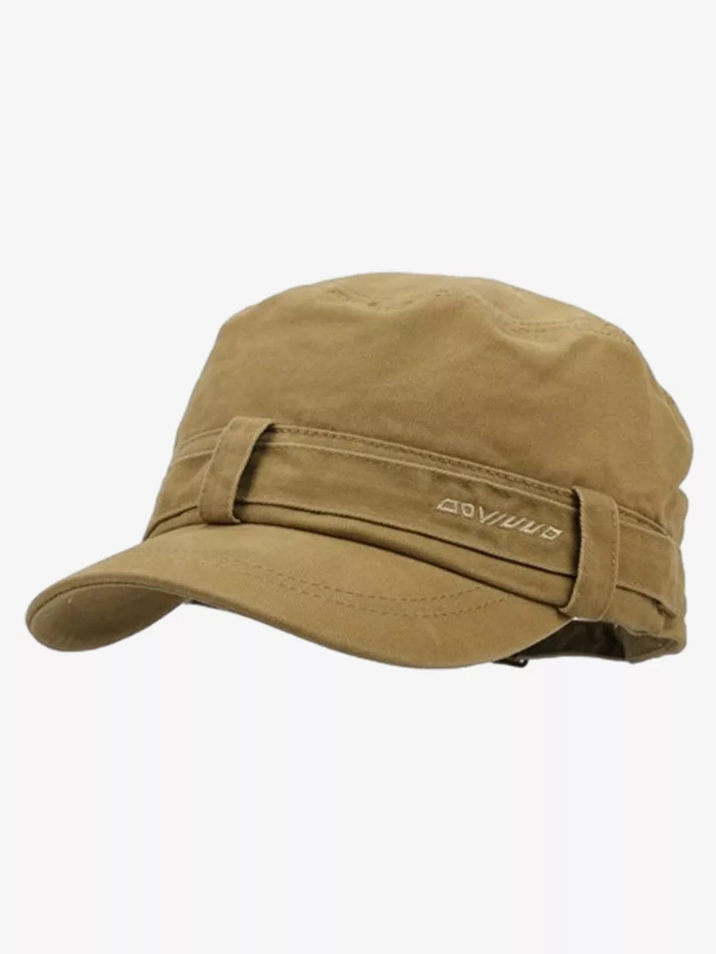 Distressed Stud Detail Cotton Flat Top Cap