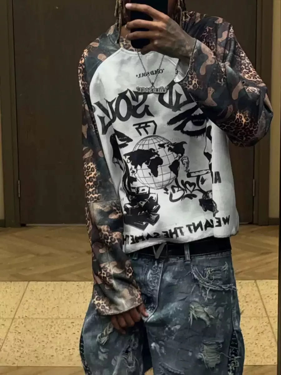 Vintage Graphic Raglan Long Sleeve tee
