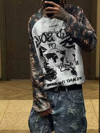 Vintage Graphic Raglan Long Sleeve tee
