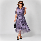 Floral Chiffon Midi Dress