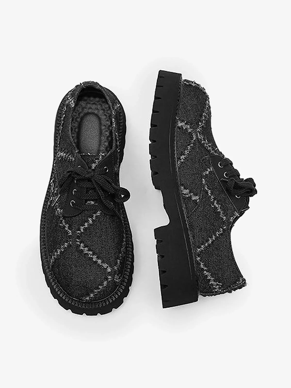 Niceprimes Ripped Chunky Platform Derby Shoes