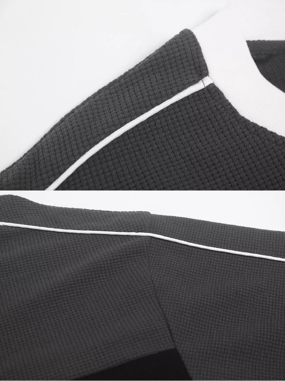 87 Flame Graphic Waffle Knit Long Sleeve Tee