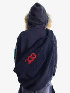 333 Embroidered Fleece Multi-Pocket Hobo Bag