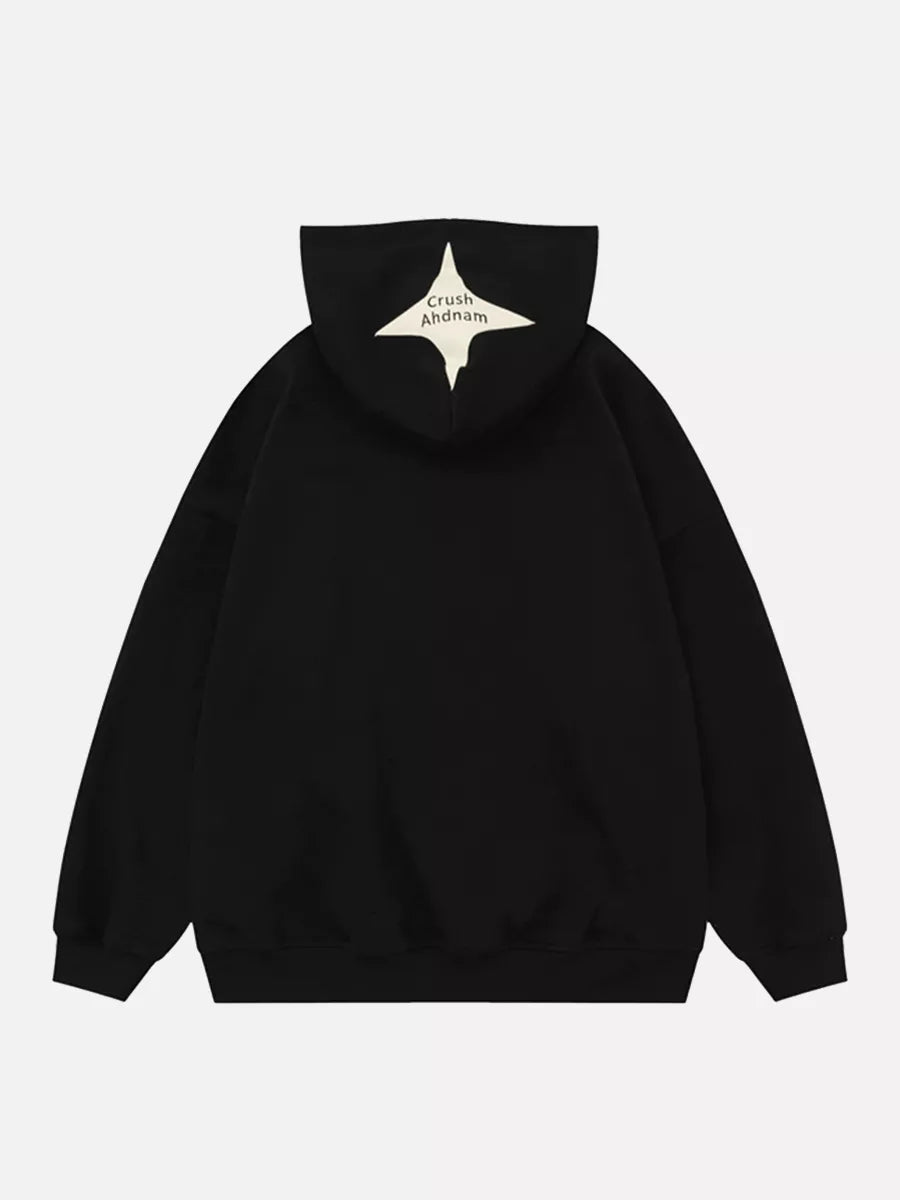 Niceprimes Velvet Spider Embroidered Hoodie