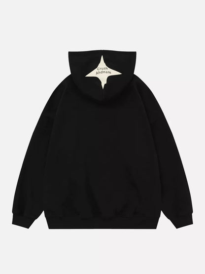 Niceprimes Velvet Spider Embroidered Hoodie