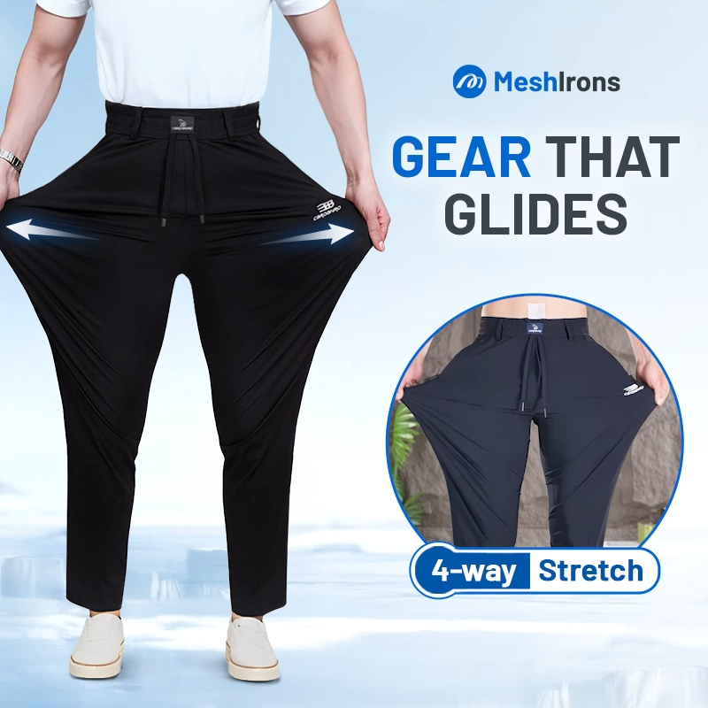 MeshIrons - Ice Silk Mesh Panel Casual Pants