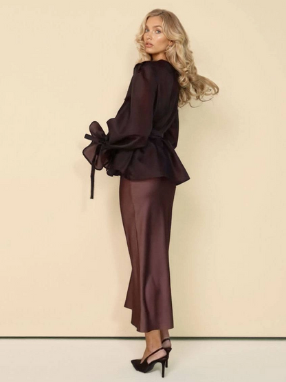 Tulle Shirt Sling Dress And Belt Set