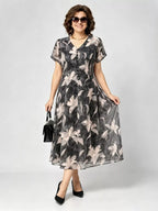 Graceful Floral Print Summer Dress