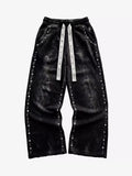 Rhinestone Distressed Sweatpants