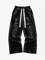 Rhinestone Distressed Sweatpants