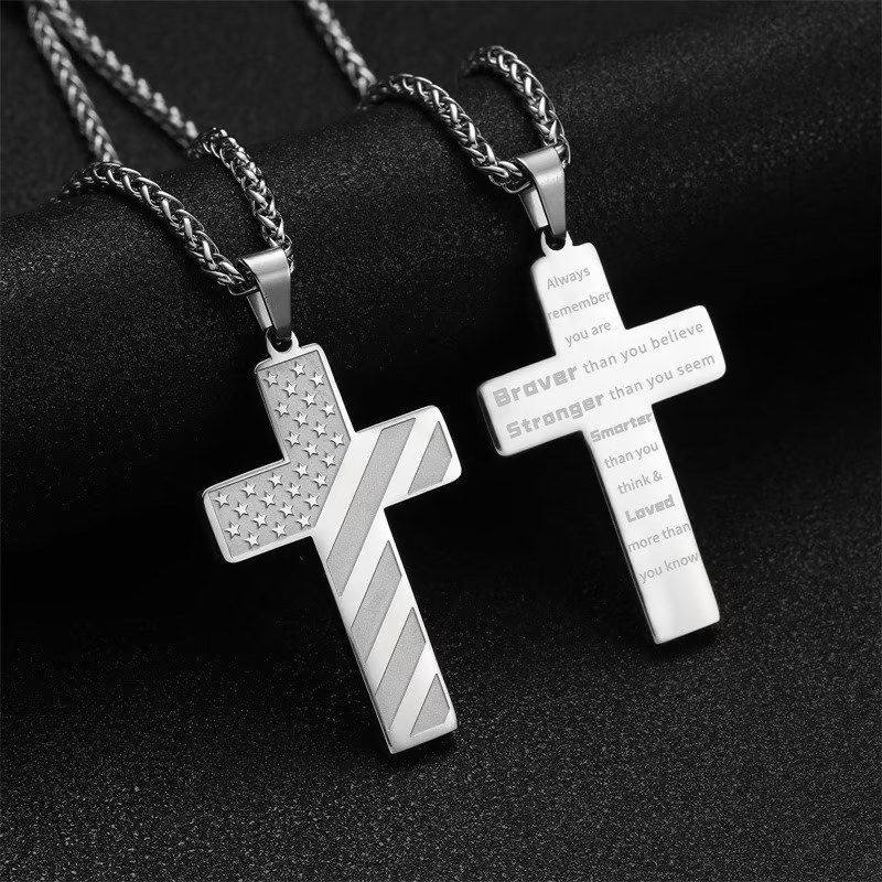 Flag Cross Necklace