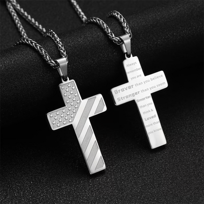 Flag Cross Necklace