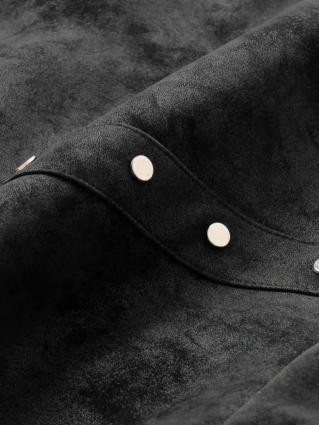 Studded Hooded Faux-Fur Collar Jacket