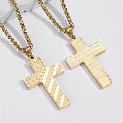 Flag Cross Necklace