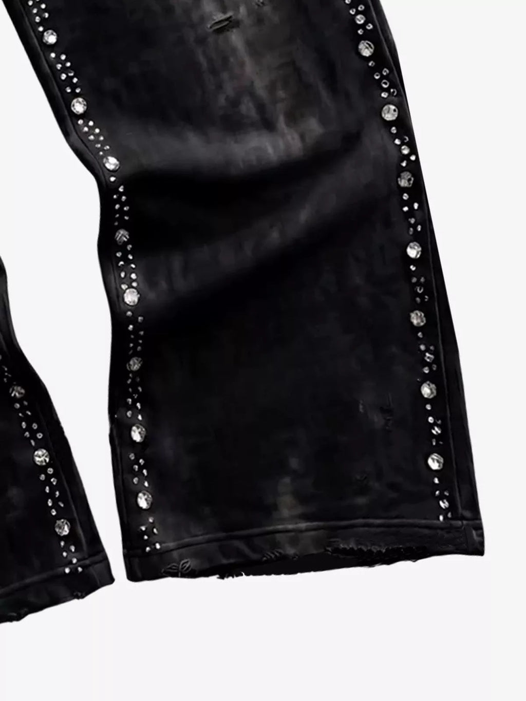 Rhinestone Distressed Sweatpants