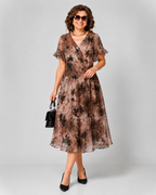Floral Chiffon Midi Dress