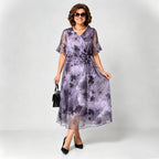 Floral Chiffon Midi Dress