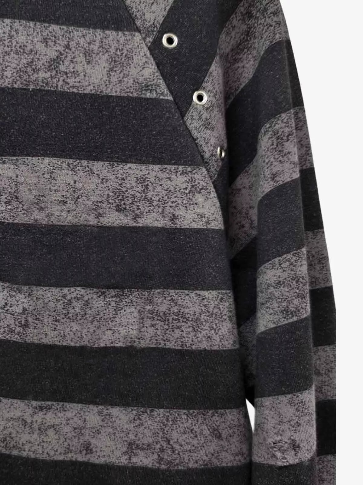 Striped Embroidered Oversized Long Sleeve Tee
