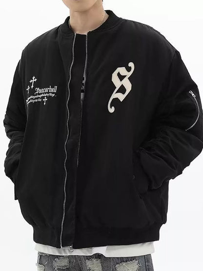 Niceprimes  Urban Embroidery Zipper Baseball Jacket