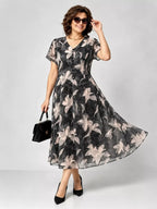 Graceful Floral Print Summer Dress