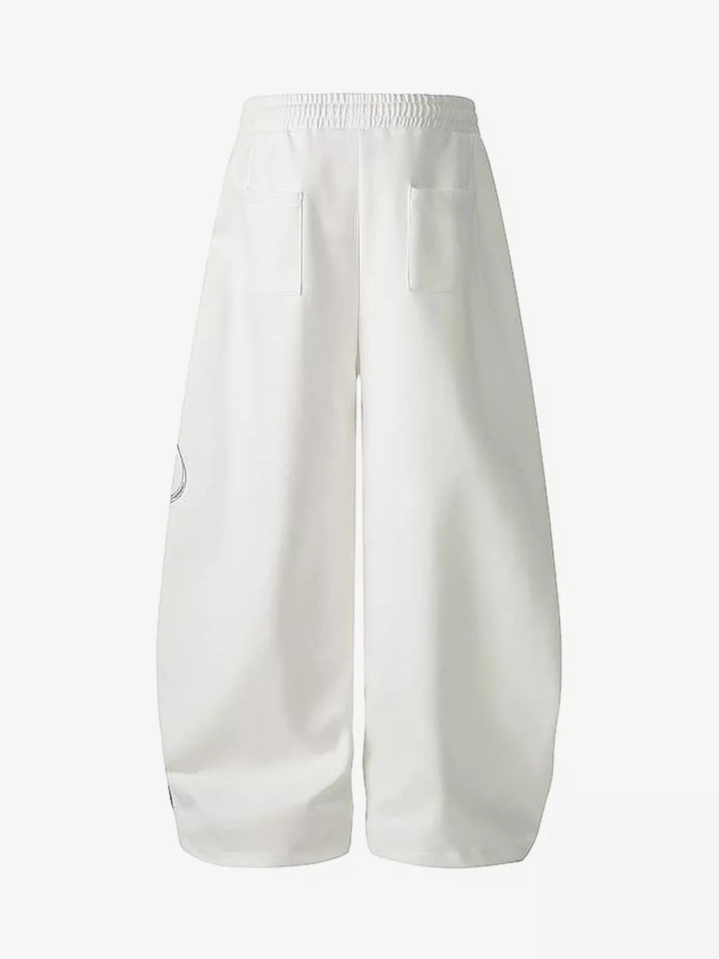 Script Embroidered Piped Wide-Leg Sweatpants