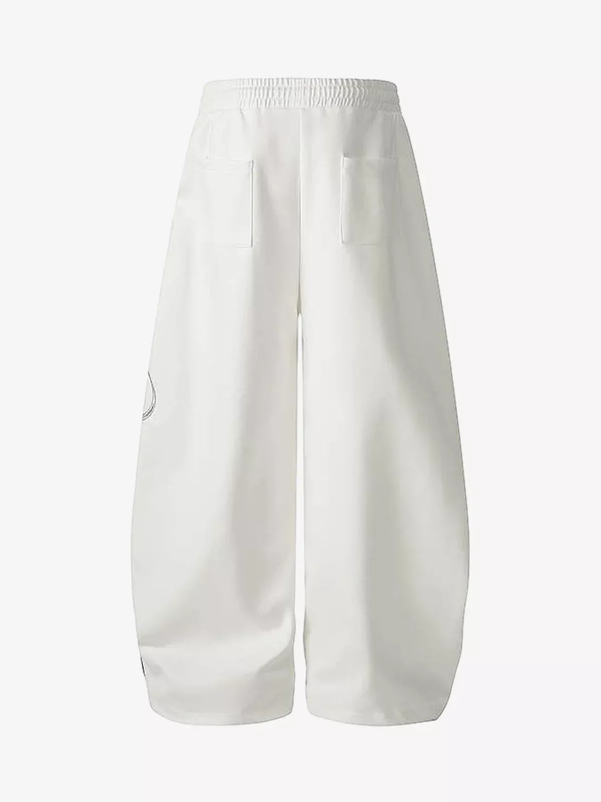 Script Embroidered Piped Wide-Leg Sweatpants