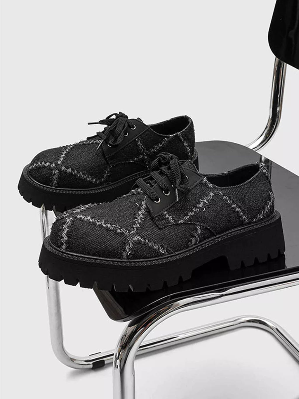 Niceprimes Ripped Chunky Platform Derby Shoes