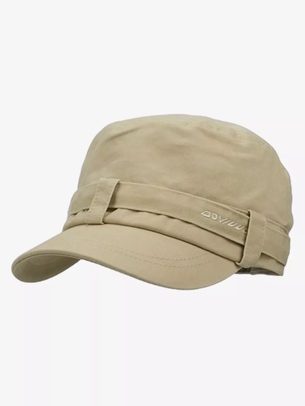 Distressed Stud Detail Cotton Flat Top Cap