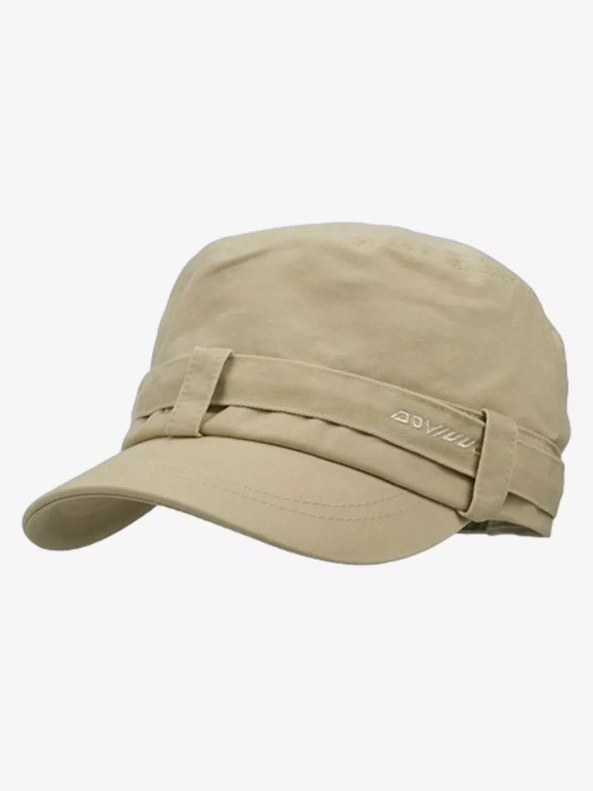 Distressed Stud Detail Cotton Flat Top Cap