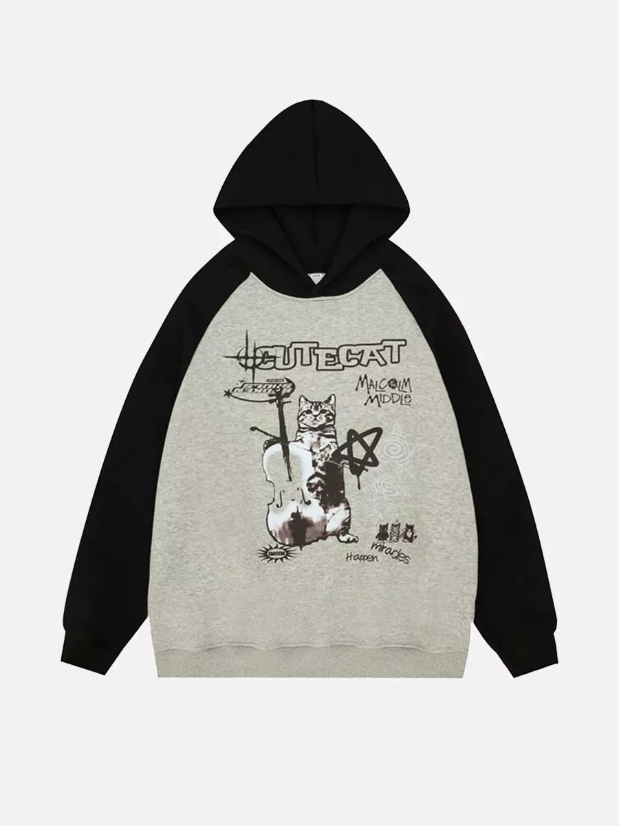 Niceprimes Guitar Cat Hoodie