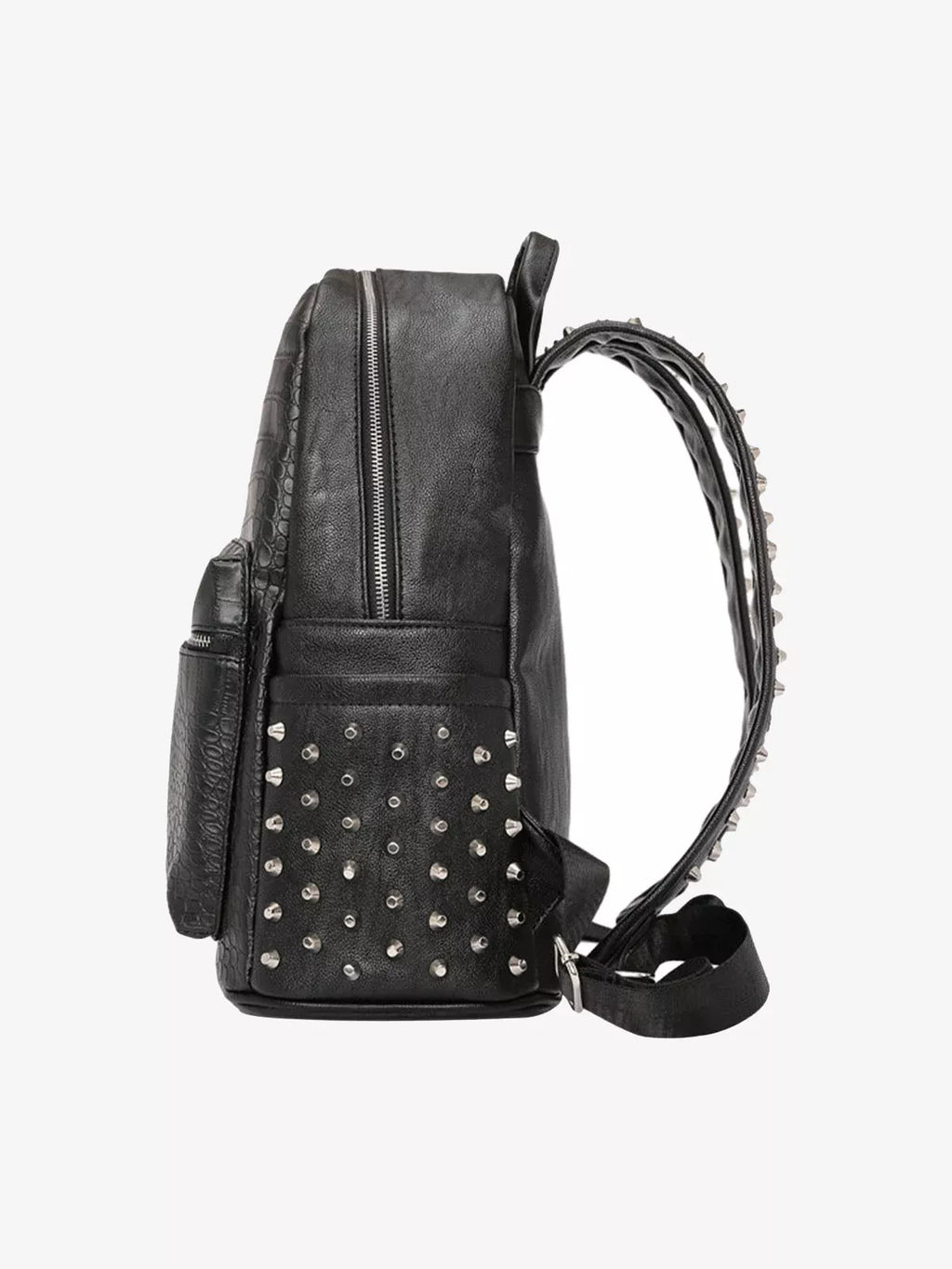 Rivet Crocodile-Print Backpack