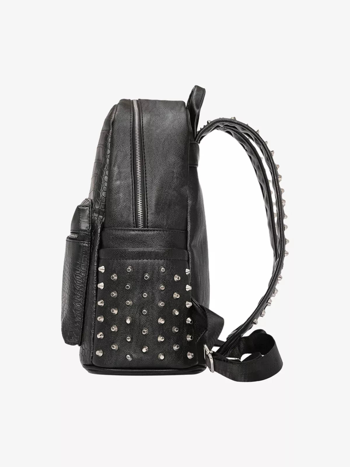 Rivet Crocodile-Print Backpack