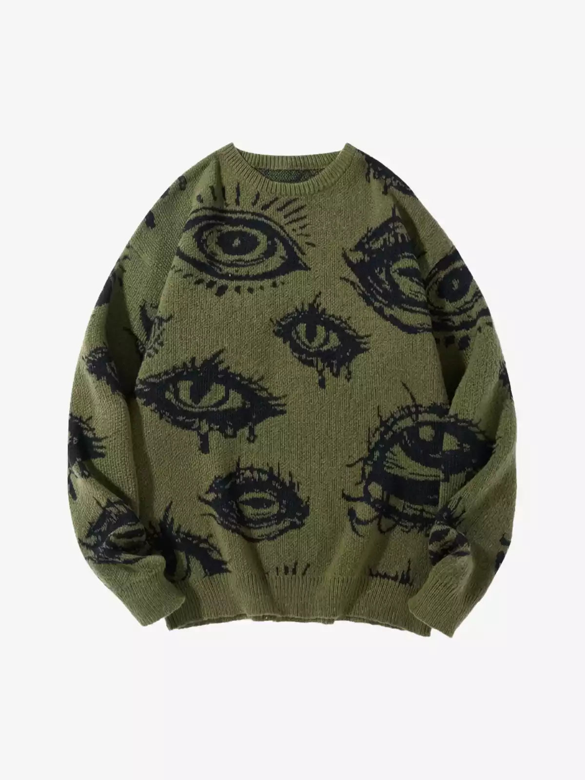 Graphic Eye Relaxed Knit Pullover