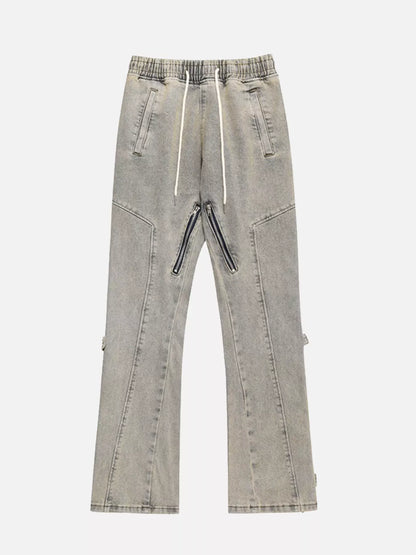 Niceprimes Side-Slit Flared Jeans