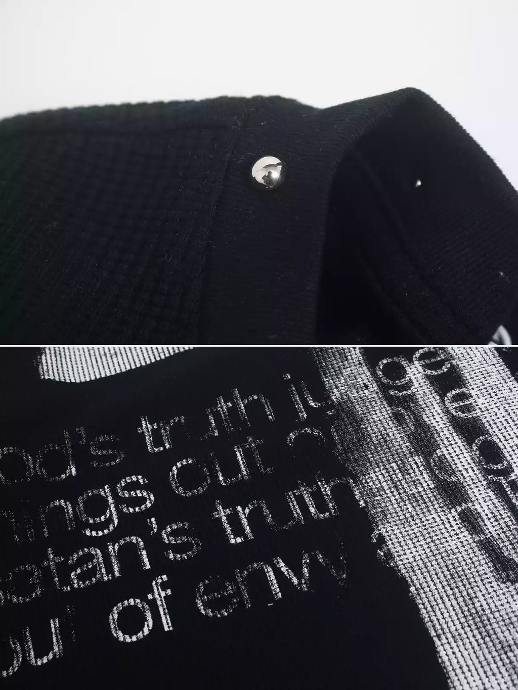 Gothic Cross Graphic Waffle Knit Long Sleeve Tee