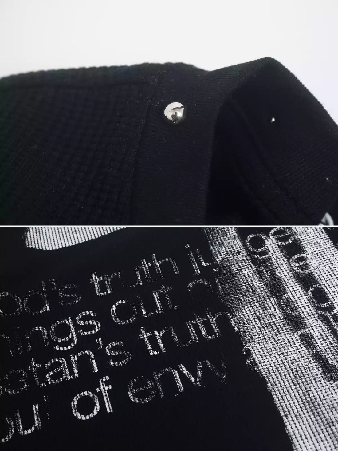 Gothic Cross Graphic Waffle Knit Long Sleeve Tee