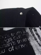 Gothic Cross Graphic Waffle Knit Long Sleeve Tee