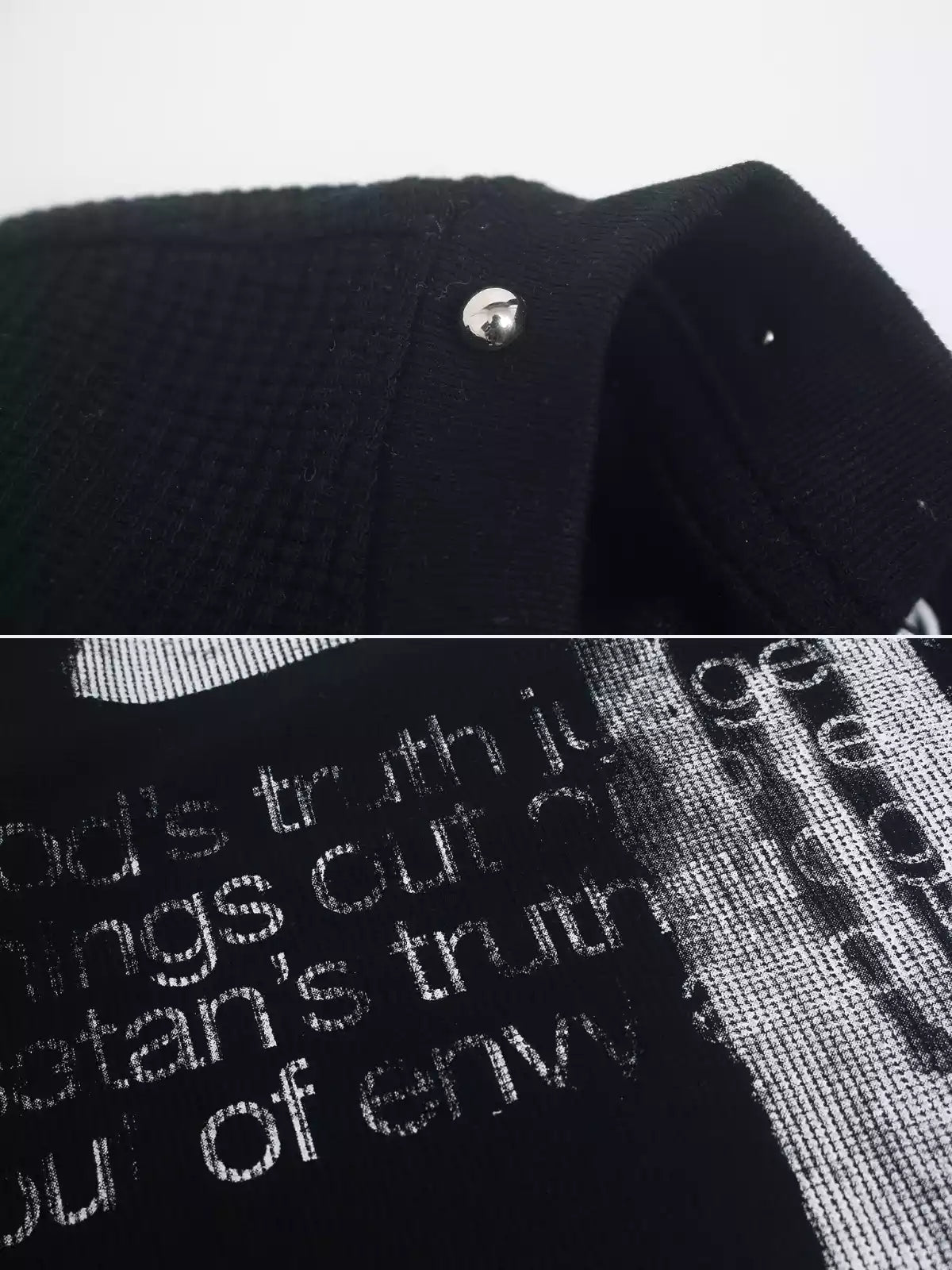 Gothic Cross Graphic Waffle Knit Long Sleeve Tee