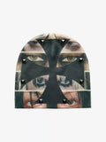 Reversible Studded Cross Beanie