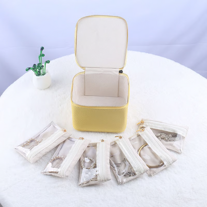 🎁 Portable Jewelry Box for Earrings Necklace Rings