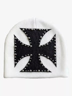Camouflage Cross Studded Dome Knit Hat