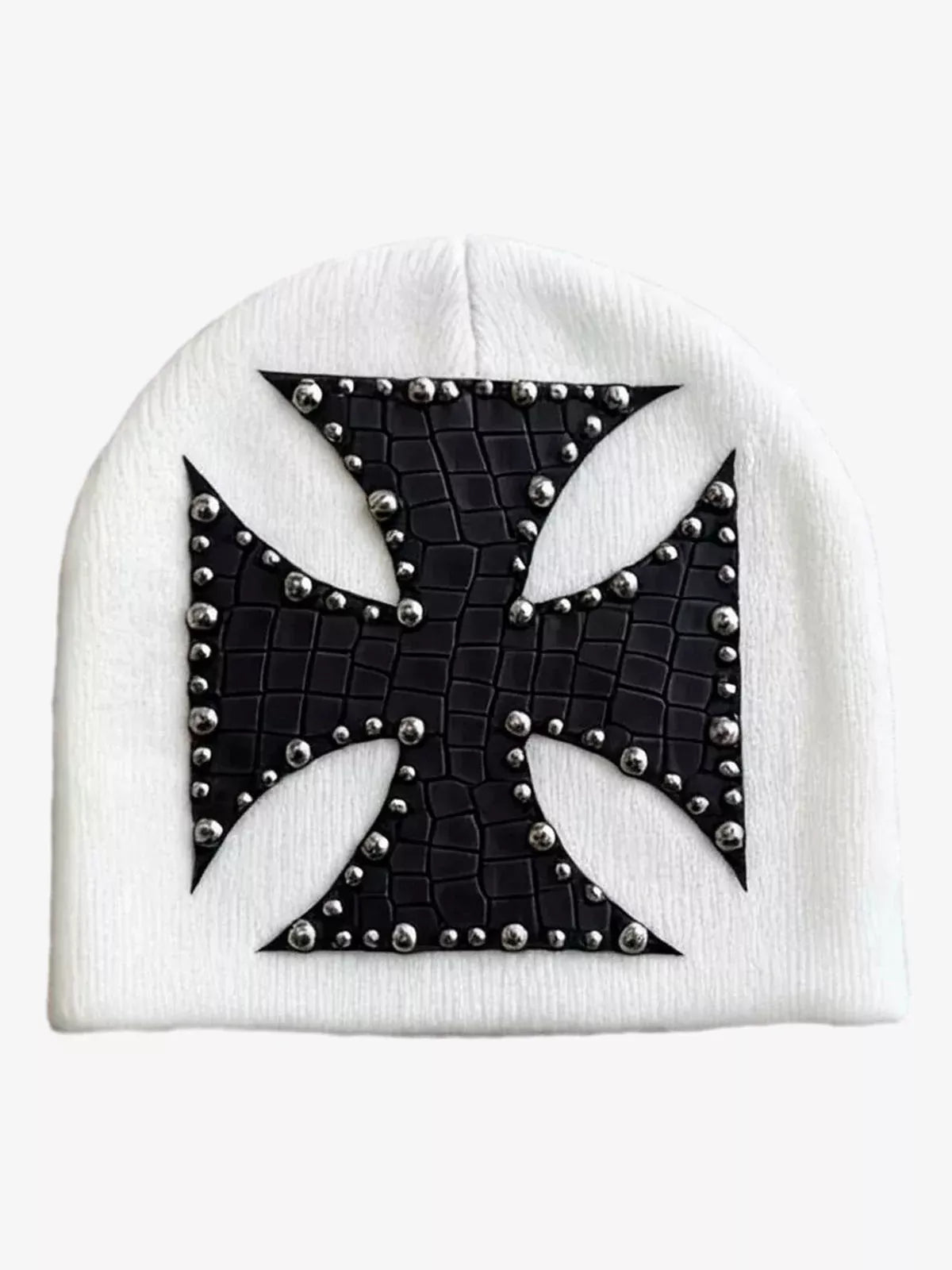 Camouflage Cross Studded Dome Knit Hat